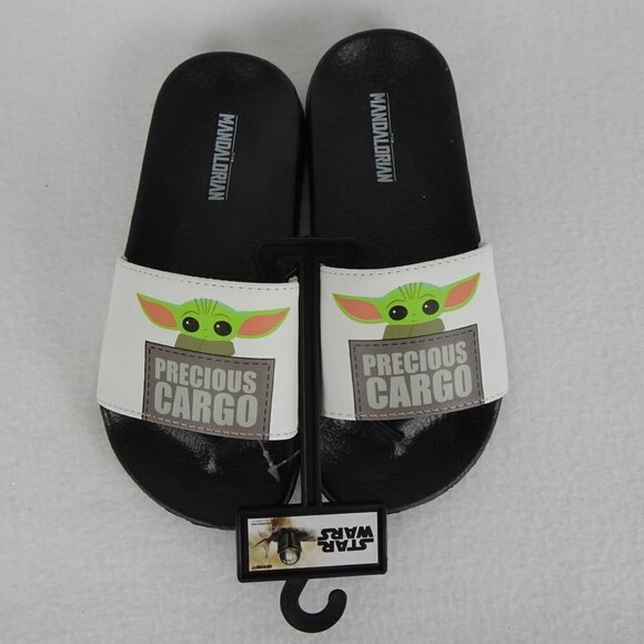 Star Wars Mandalorian Shoe Slides Sandals Slip On Kids Size 13.5 Pool Beach - Picture 2 of 9